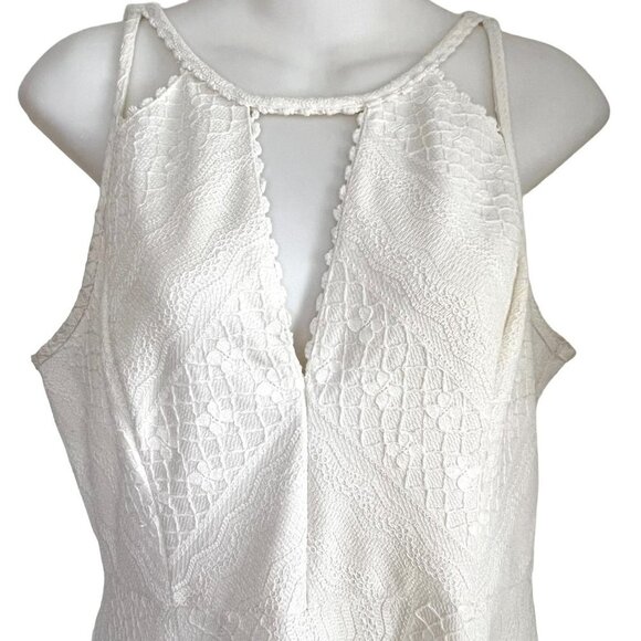 FREE PEOPLE SIZE 10 IVORY WHITE LACE FIT & FLARE SKATER DRESS - Picture 7 of 16